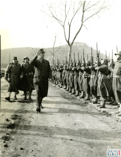 French General Salutes Honor Guard