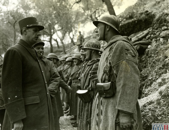 Gen de Gaulle Speaks with an Algerian Officer