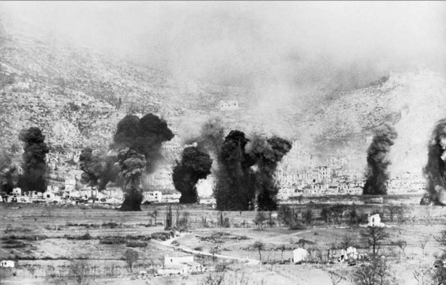 Combined Air and Artillery Barrage on Cassino