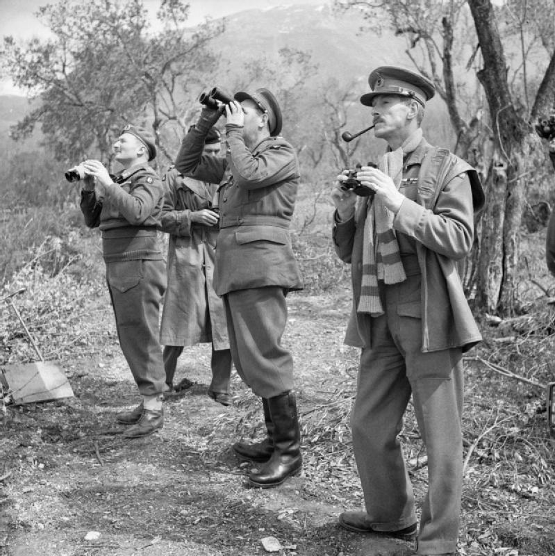 Gen Leese Watching the Allied Bombing Raid