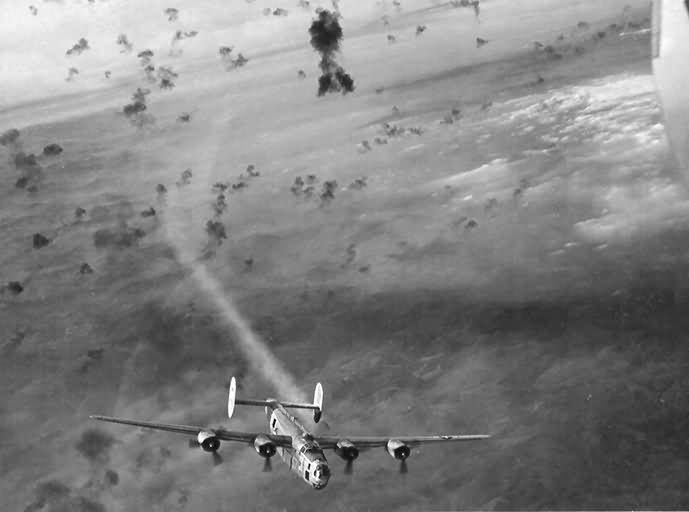 B-24 hit by flak