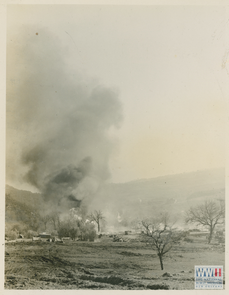 Burning New Zealand Ammunition Dump