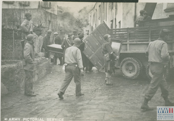 Soldiers Evacuating People from Vesuvius Eruption