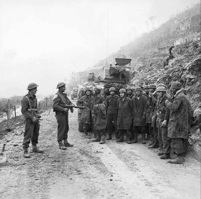 Relieving the Gurkhas in front of the Monastery