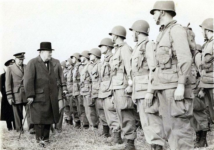 Churchill inspecting airborne troops