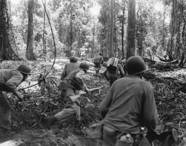 37th Division Soldiers Advancing