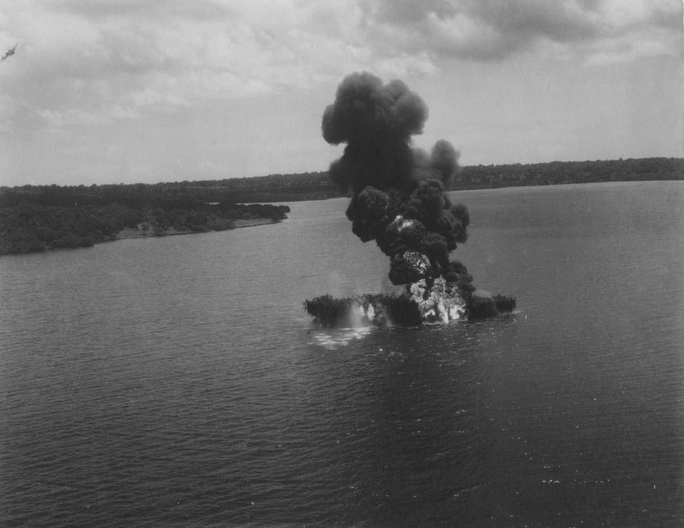 RAAF attacking an oil barge