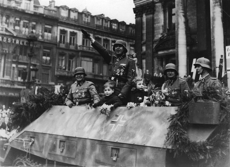 Lon Degrelle in his <i>Sd.Kfz. 251</i>