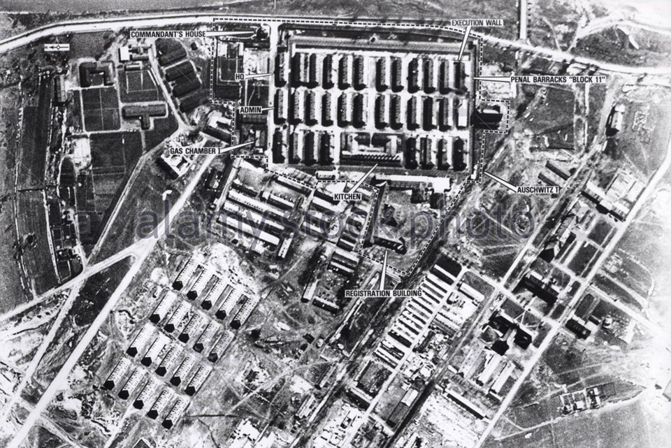 Aerial view of Auschwitz I