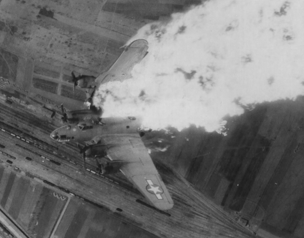 B-17 Destroyed by Anti-aircraft Fire