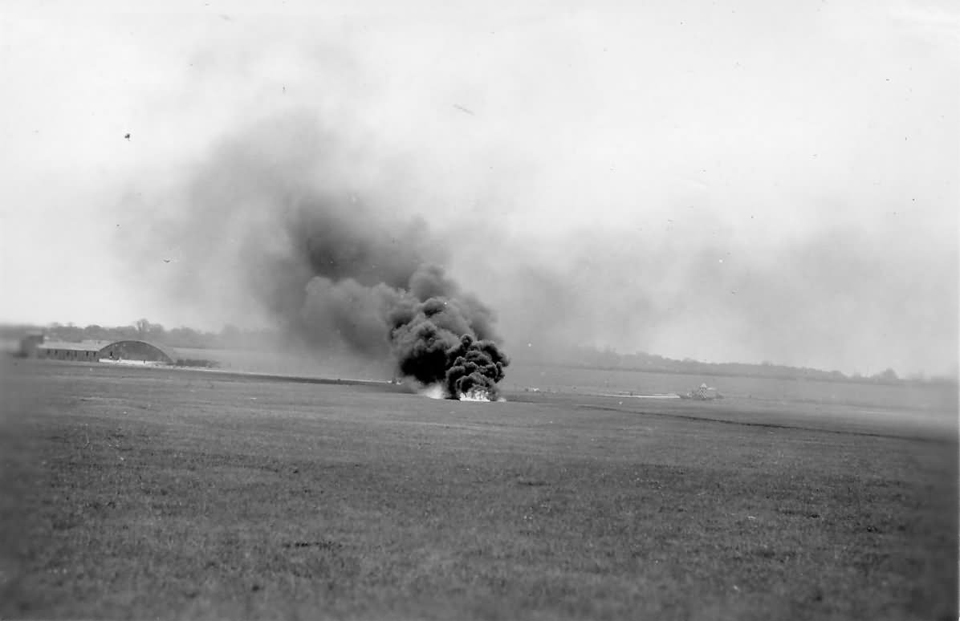 B-17G Crash and Fire