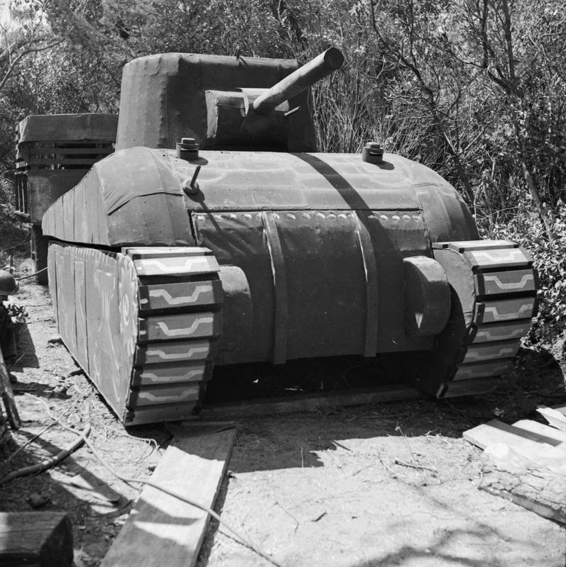 Dummy Sherman tank constructed