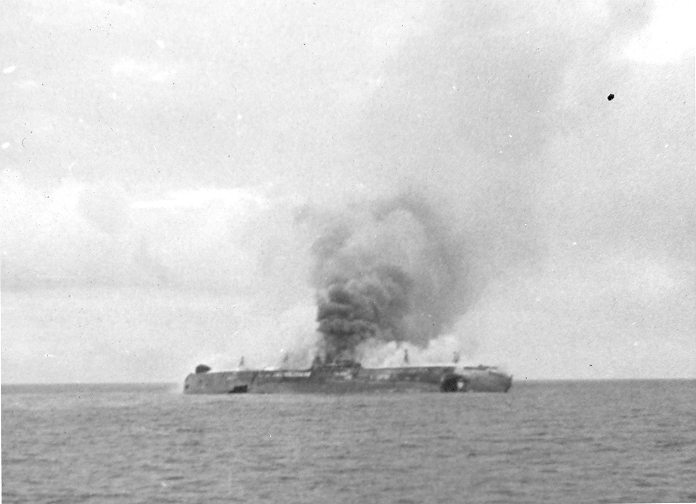 Cargo Ship Sunk by Submarine