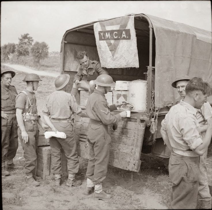 Soldiers Get Tea from a YMCA Tea Car