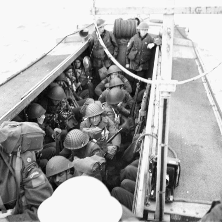 Infantrymen in a Landing Craft Assault (LCA)