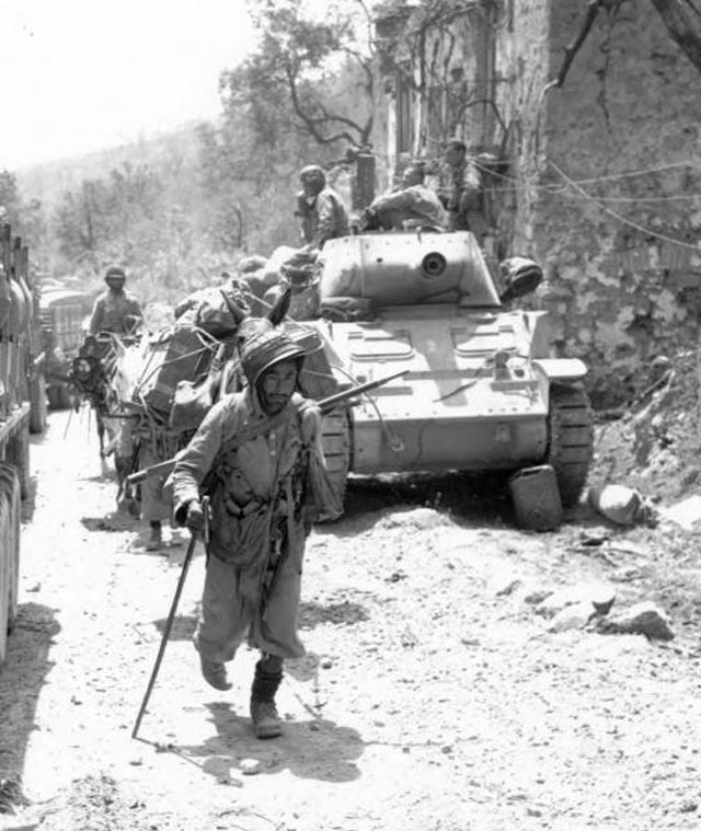 Moroccan Goumiers Leading a Pack Train