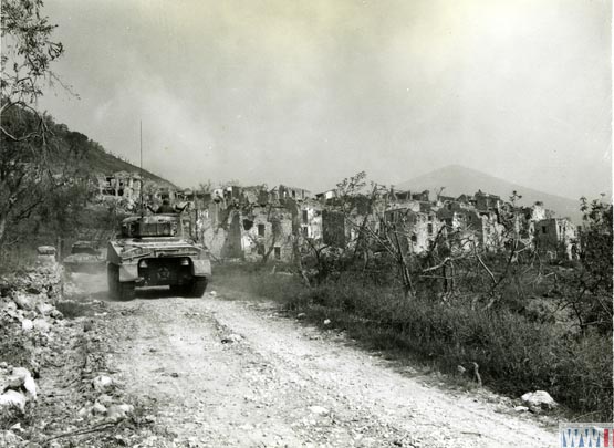 Allied Tanks Move through Santi Cosma e Damiano