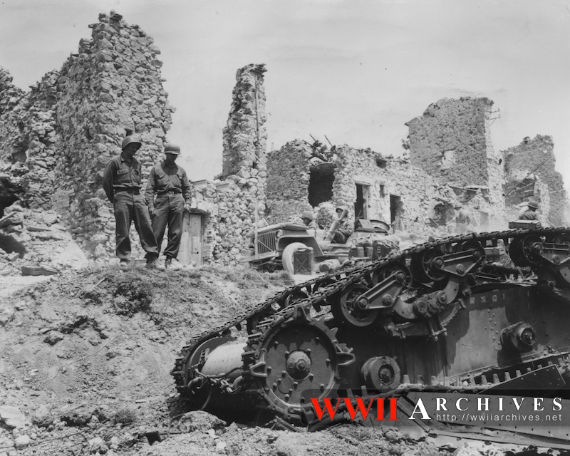 Knocked out German tank