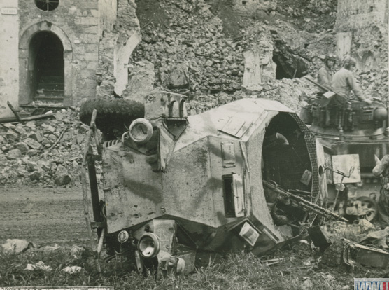 Knocked out German reconnaissance car