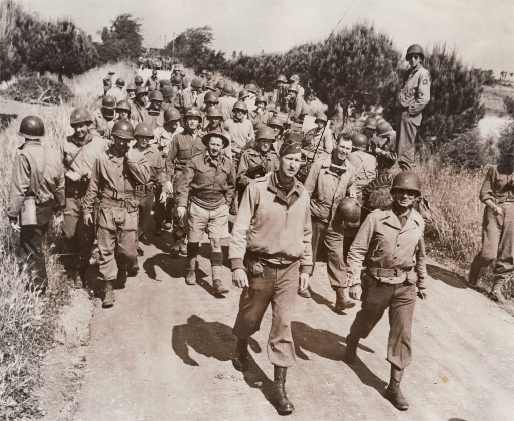 Gen Mark Clark with Reporters at Borgo Grappa