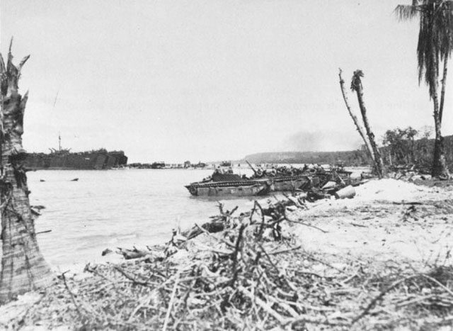 Unloading supplies and equipment on Biak