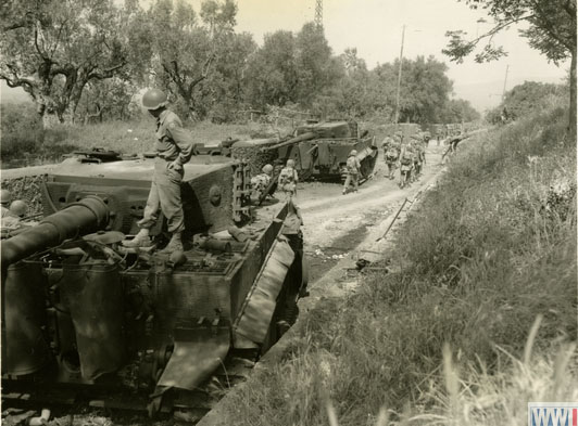 Knocked Out German Tanks Outside of Cori, Italy