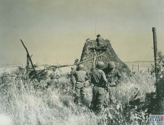 US soldier observes troop movements