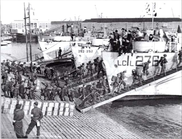 Canadians Loading onto a Landing Craft