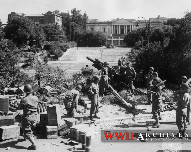 105mm Howitzer set up in Rome outskirts