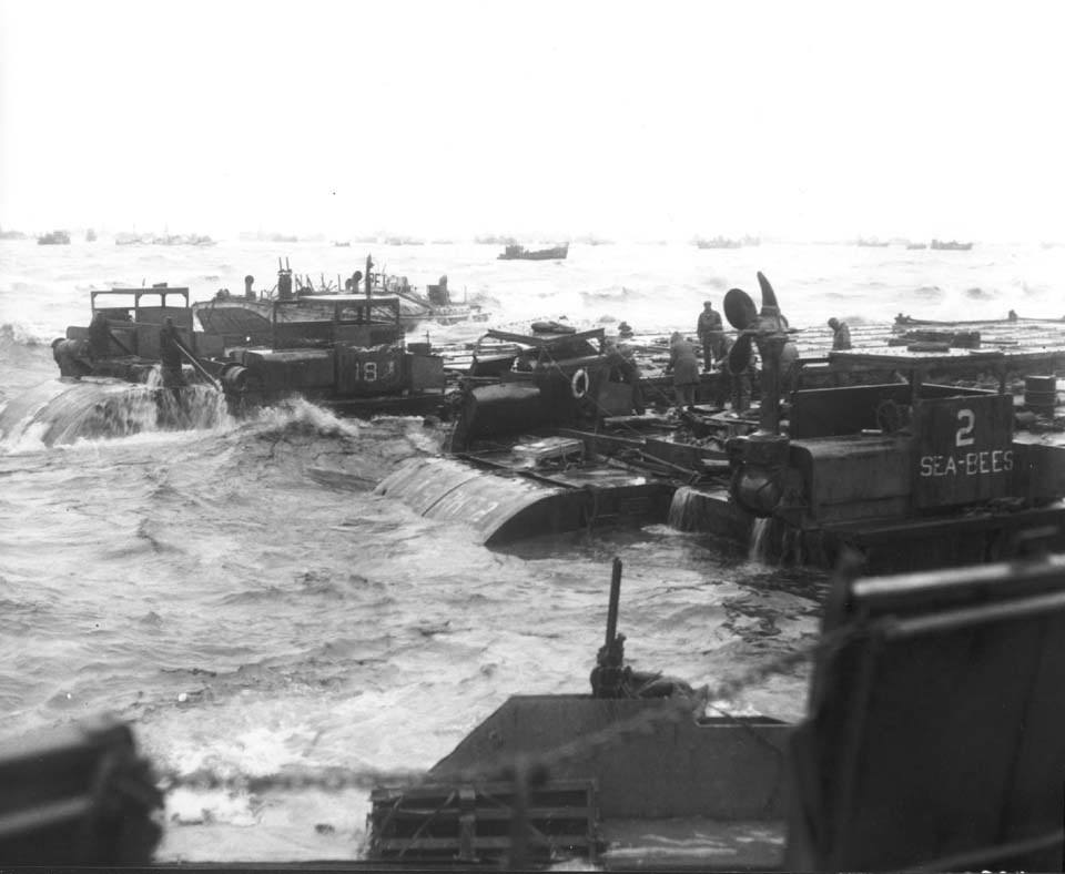 Barges Hammered by the Surf