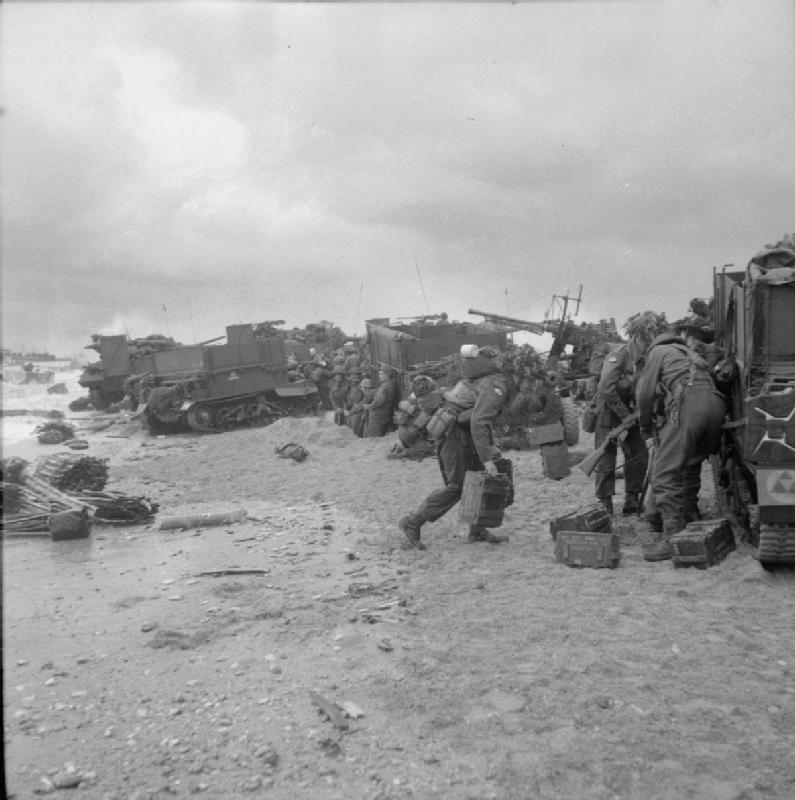 Vehicles on Sword Beach