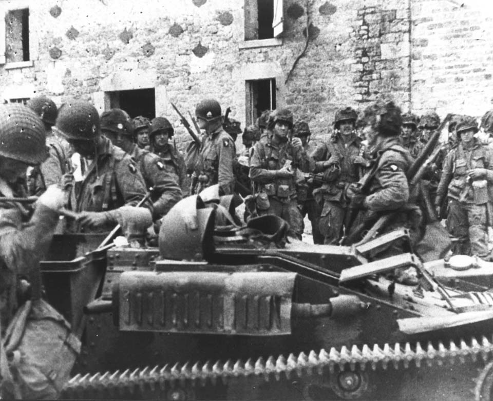 US Paratroopers in a French Village