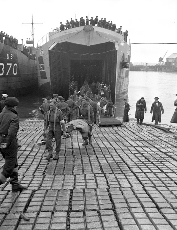 Wounded Canadian Soldiers Being Evacuated