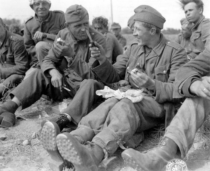 German POWs sharing a meal