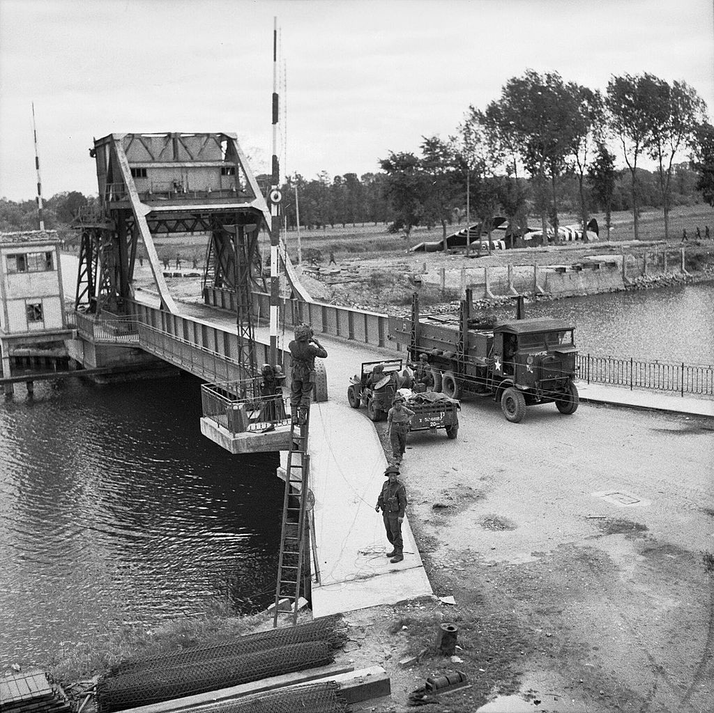 Transport moving across the Caen Canal