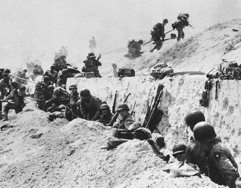 Troops on Utah Beach in Normandy