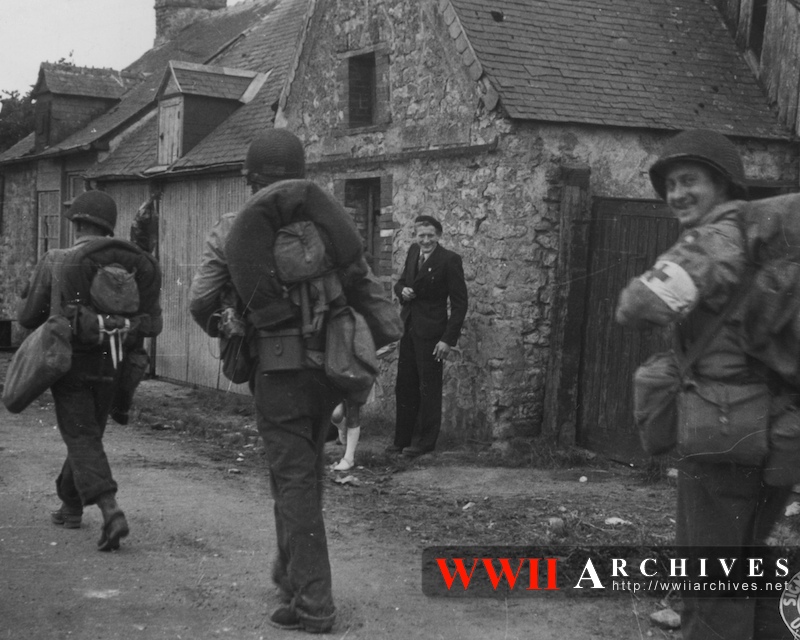 US 9th Division Marching into St. Marie du Mont