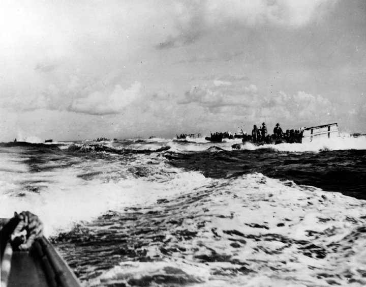 LCVPs Approach the Saipan Beaches