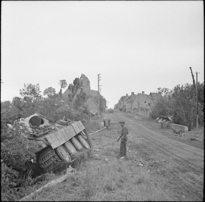 Knocked-out German Panther tanks