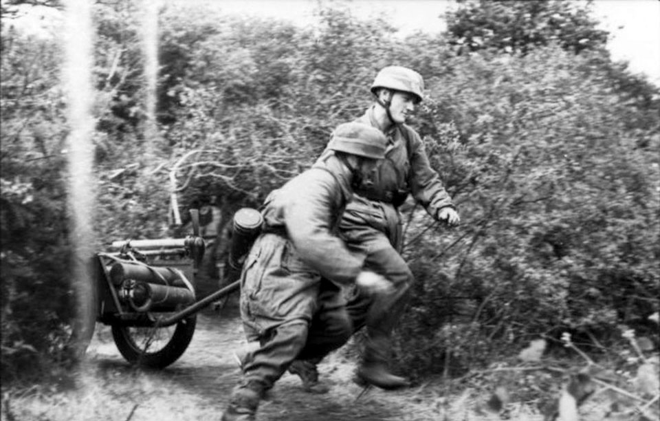 Paratroopers Pulling a Handcart