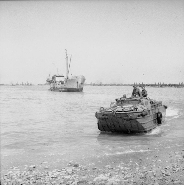 A DUKW Bringing Ammunition Ashore