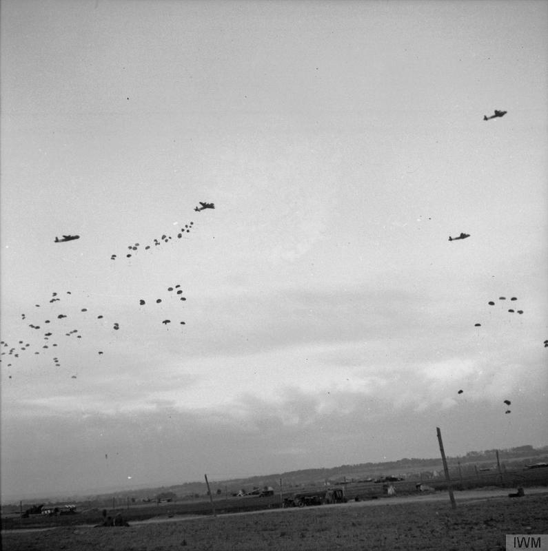 Bombers Dropping Supplies by Parachute