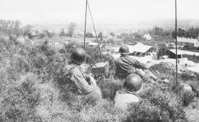 artillery observers direct the shelling