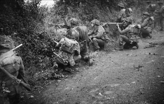 Firing from Their Positions in a Sunken Lane