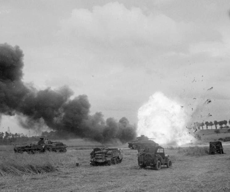 Ammunition Carrier of the 11th Armored Division Explodes