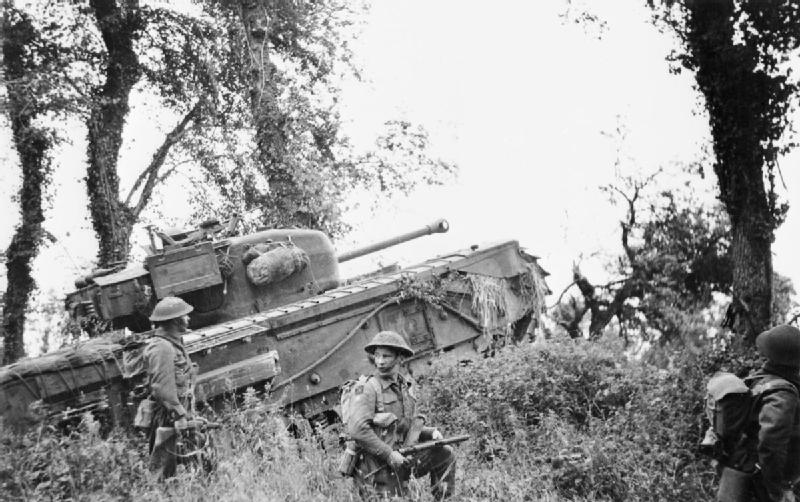 Churchill Tank Supporting Infantry