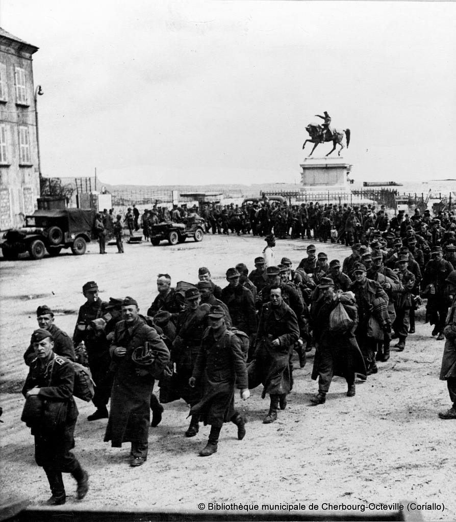 German Prisoners Cross the Place Napoleon