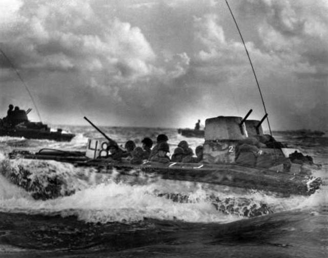 USMC LVT(2) Landing Vehicles, Tracked Headed for Tinian