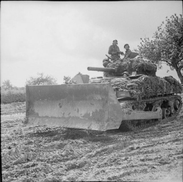 Sherman Dozer Tank, July 4, 1944