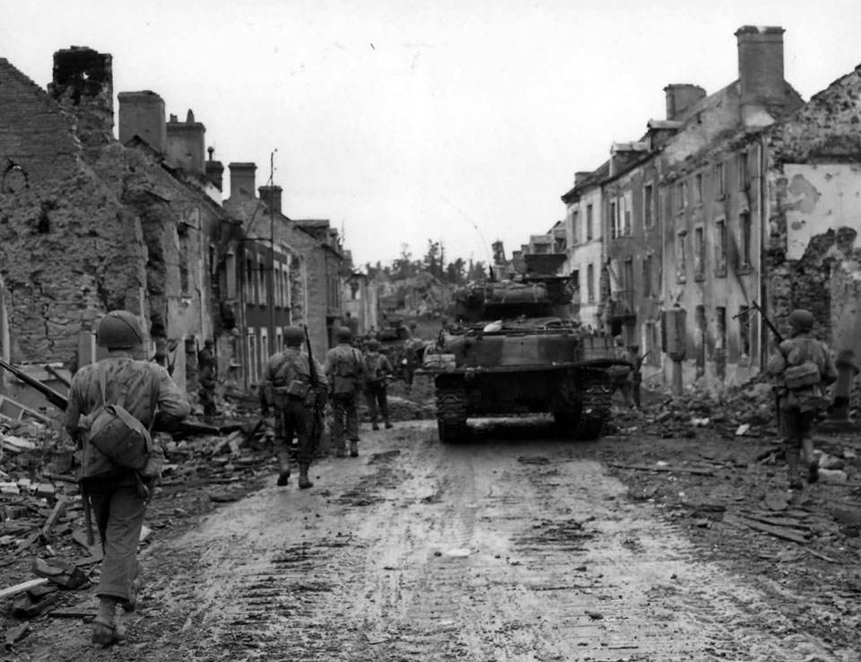 Soldiers And M4 Sherman Tank